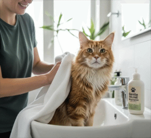How to brush a Maine Coon cat, proper grooming technique to avoid tangles