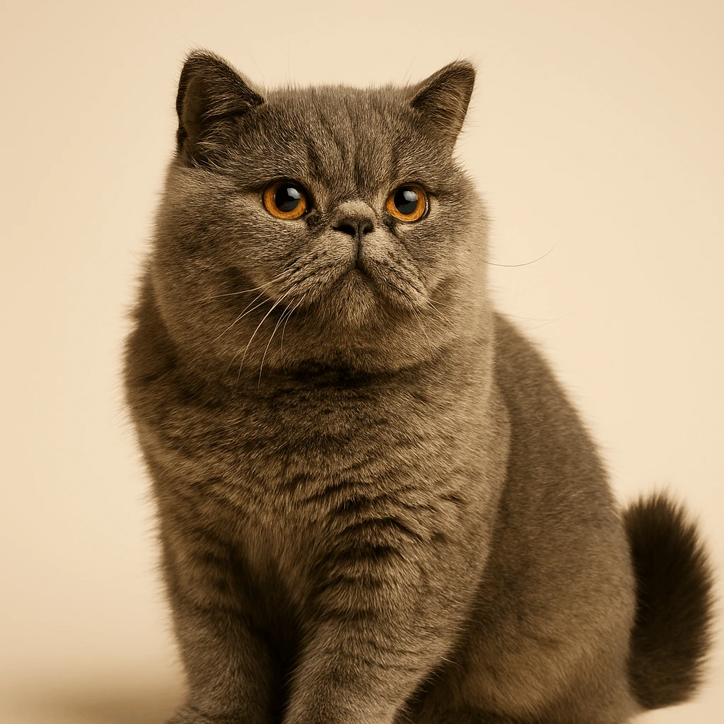 Exotic Shorthair cat breed — round-faced, plush coat