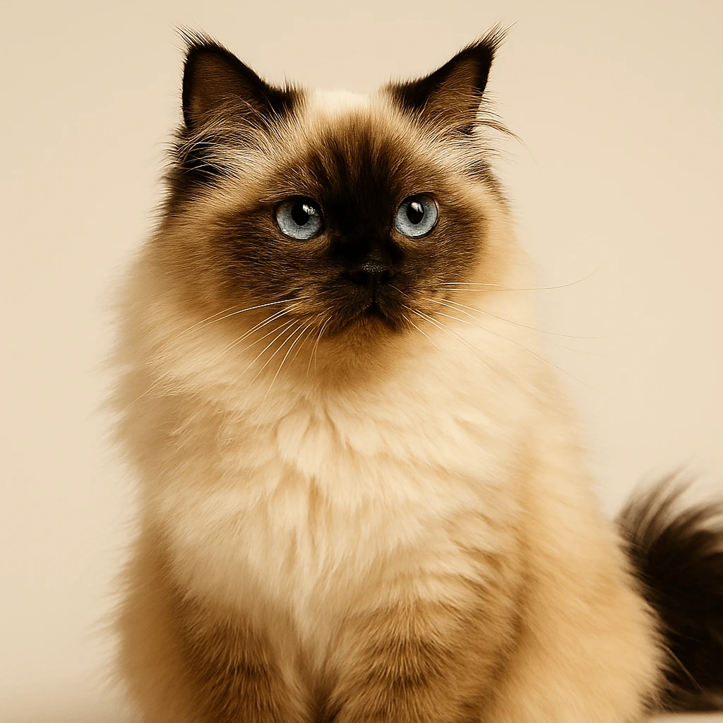 Himalayan cat breed — long-haired, blue-eyed kitten